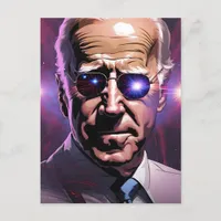 Joe Biden Sunglasses Purple Background Postcard