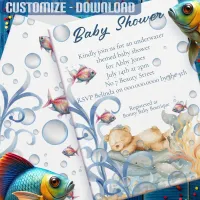 Underwater Theme Baby Shower Invitation