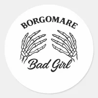 Bgm Bad Girl II Skeleton Heart Hands Edgy Vibe Classic Round Sticker