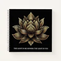 Elegant Golden Lotus Flower The Light in Me ... Notebook