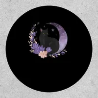 Cat Witchy Moon Flowers Pastel Goth Goblincore Patch