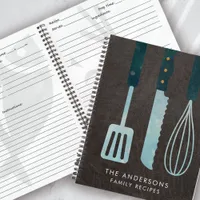 Personalized Leather Kitchen Utensils Recipe Book