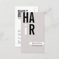 Simple Beige Hairdresser Neutral Business Card