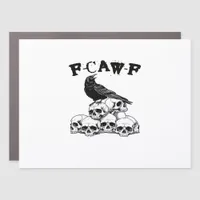 Halloween Skull. F Caw F Vintage Graphic Car Magnet