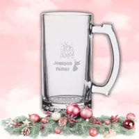 Joy to the World Monogram Family Name etched Stein