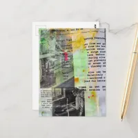 Retro Working Men Black White Pink Yellow Postcard