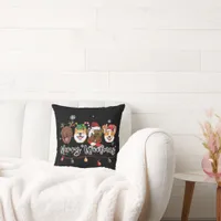 Merry Woofmas Typography Throw Pillow