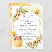 Meant To Bee Honeybee Floral Bridal Shower Invitation