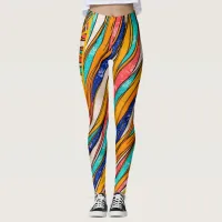 Vibrant  Rainbow Pattern Girl's Leggings