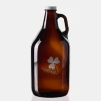  Glitter Shamrock Happy St Patrick’s Day engraved Growler