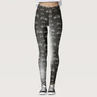 Tandem Bikes Pattern Fun Bicycle Patterned Leggings