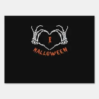 Slogan  Halloween. Heart Gesture Made Of Skeleton  Sign
