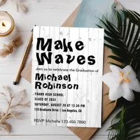 Make Waves Surf Graduation Party Invitation