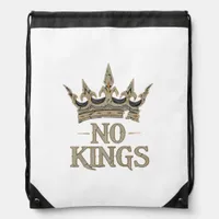 No Kings In America Vintage Graphic Drawstring Bag