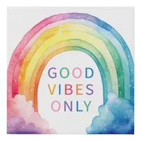 Good Vibes Only Rainbow Wall Art Print
