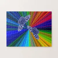 Butterflies on rainbow colors jigsaw puzzle