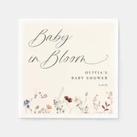 Boho Wildflower Baby Shower Floral Napkins