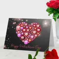 Radiant Heart of Sparkling Gems Valentine's Day Card