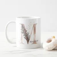 Monogram Initial Modern Letter M Boho Personalized Coffee Mug
