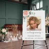 Rose gold floral photo memorial funeral foam board