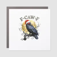 Funny Crow F-Caw-F Bird Gothic Christmas Santa Hat Car Magnet