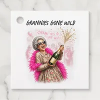 Grannies Gone Wild Funny Champagne Bachelorette Favor Tags