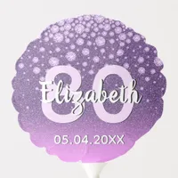 80th birthday purple pink glitter name balloon