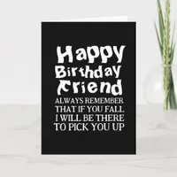 elegant simple Funny Happy Birthday Friend Card