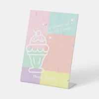 Retro Ice Cream  Favor Pedestal Sign