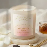 Elegant Soft Blush Pink Gold Ombre Candle Label