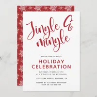 Snowflake Jingle and Mingle Holiday Party Invitation