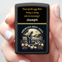 A Dedicated Egg Farmer Works the Fields at Dawn Zippo Lighter