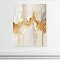 Gold and Cream Abstract Metallic Wall Art Acrylic Photo Tile