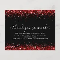 PAPER  Red Glitter Christmas Black Thank You