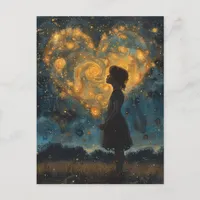 The Heart in the Stars Girl  Postcard