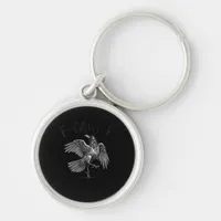 Crow, F-Caw-F Funny Bird Retro Graphic Keychain