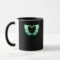 Skeleton Hands, Heart, Xray Halloween Costume Mug