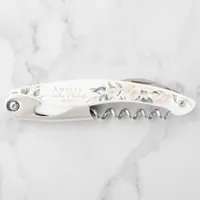 Pearl Blush Floral Elegance Wedding Party ID989 Waiter's Corkscrew