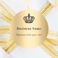 Business gold royal crown classic round sticker