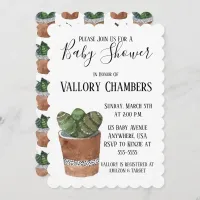 Potted Succulent Cactus Baby Shower Invitation