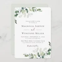 Eucalyptus Sage Green All in One Wedding Invitation