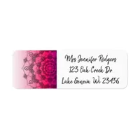 Pink and Black Mandala Abstract Label