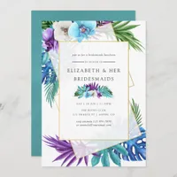 Tropical Geometric Wedding Bridesmaids Luncheon Invitation