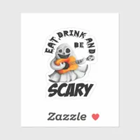 Eat Drink And Be Scared Minimal Clean Sticker