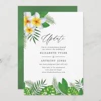 Watercolor Hawaiian Aloha Luau Wedding Update Invitation