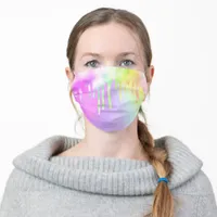 Metallic Melting Candy Rainbow Iridescent Adult Cloth Face Mask