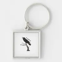 F-Caw-F Crow Pun Funny Bird Cawing Grunge Creative Keychain