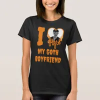 I Love My Goth Boyfriend Halloween Heart Photo T-Shirt