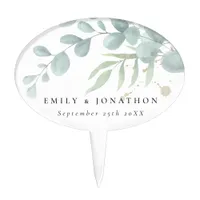 Eucalyptus Powder Blue Gold  Cake Topper