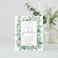 Budget Eucalyptus Frame Photo Grad Party Invite